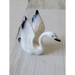 porcelain Swan Goose bird decor Village bird white pond